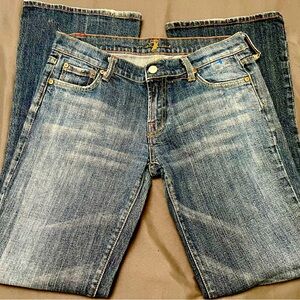 7 For All Mankind Bootcut Dark Wash Denim Soho Mid Rise Embellished Stretch Jean